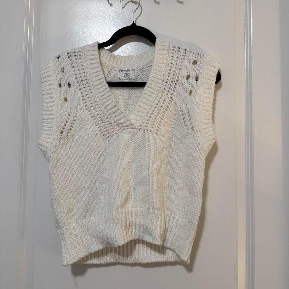 Women's White and Cream Jumper